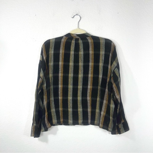 Madewell Highroad Popover Shirt in Lessing Plaid black with an white size M - Picture 7 of 14